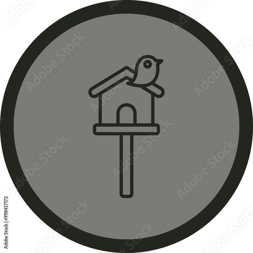 Bird House Vector Icon Design