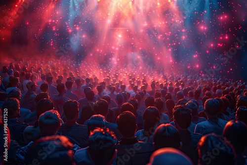 Obraz na płótnie concert taking place in the metaverse, with a virtual stage w salonie