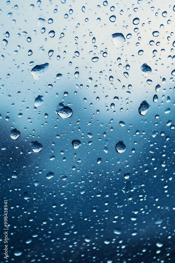 Raindrops on a window with blurred background, creating an atmospheric bokeh effect Raindrops on a window with blurred background, creating an atmospheric bokeh effect