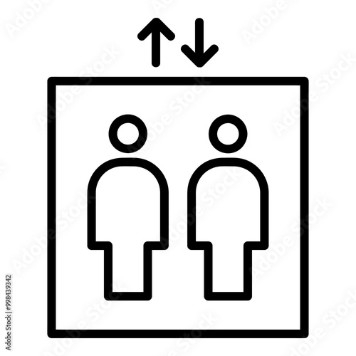 Elevator line icon. Lift outline sign