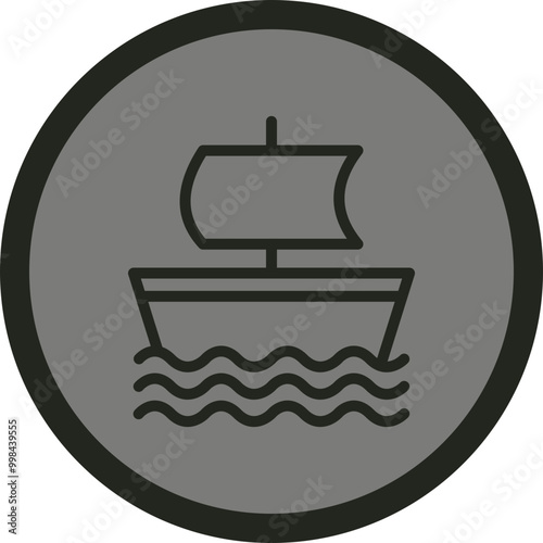 Galleon Vector Icon Design