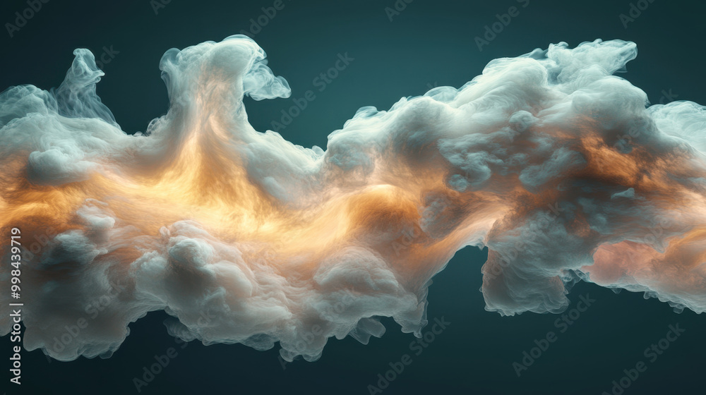 mesmerizing close up of clouds illuminated by soft light, showcasing dynamic interaction of wind and atmospheric elements. ethereal beauty evokes sense of tranquility and wonder