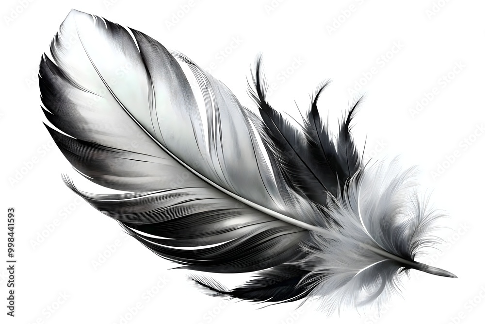Obraz premium Elegant Black White Feather Artistry Decoration Design Nature Craft
