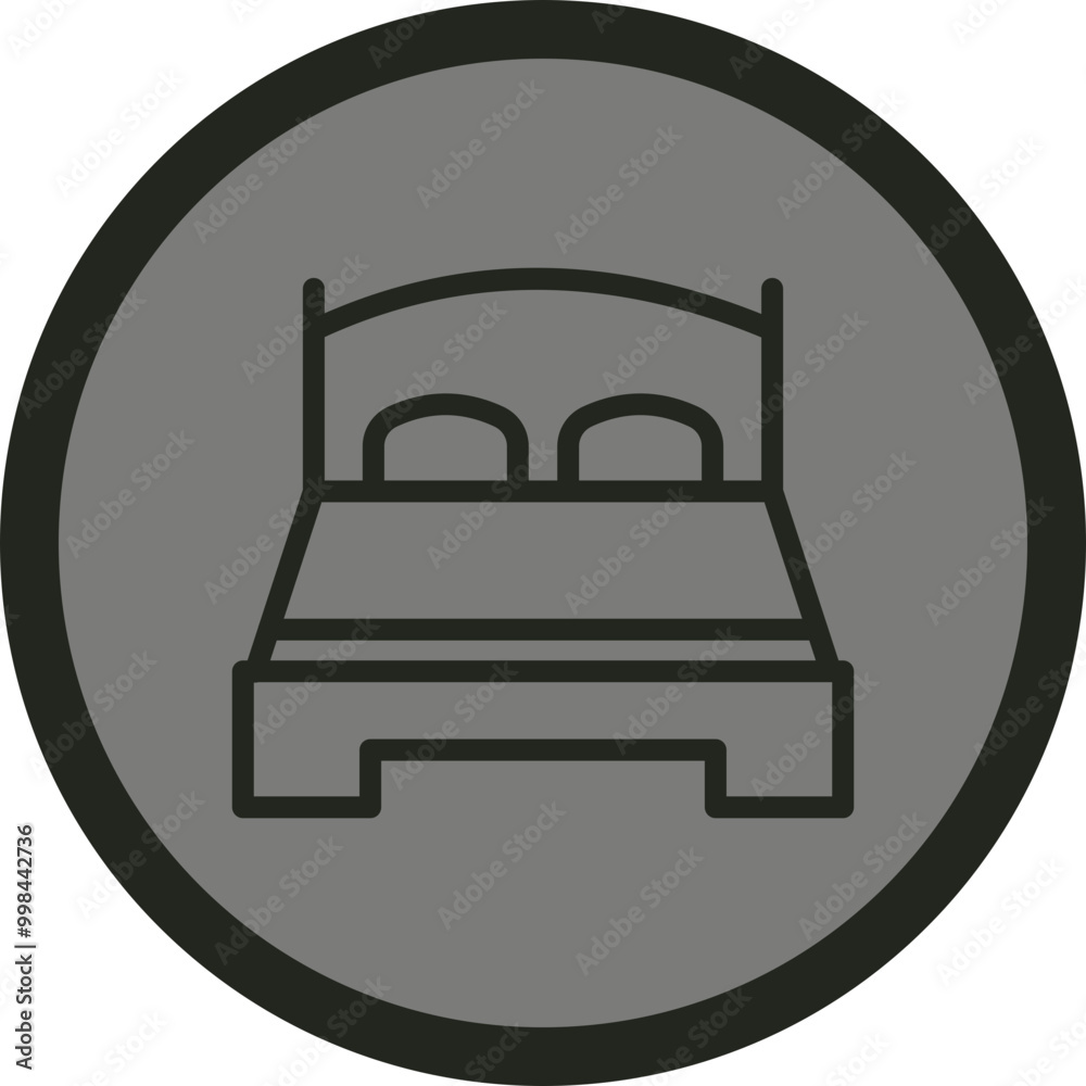 Double Bed Vector Icon Design Double Bed Vector Icon Design