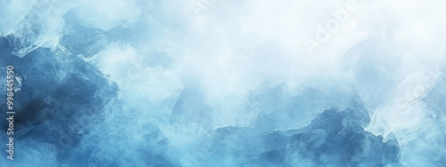 Abstract blue ice texture background with a gradient, suitable for a banner design Minimal frozen snow surface backdrop Generative AI