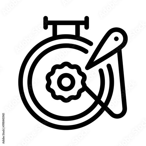 embroidery hoop line icon