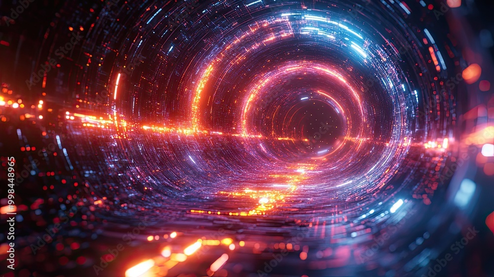 Obraz premium An abstract futuristic circle design, representing sci-fi technology innovation concepts.