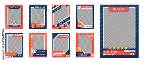 Sport trading card template set