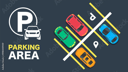 Parking zone air view scene vector