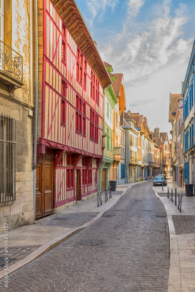 Colorful medieval houses at Troyes, France Colorful medieval houses at Troyes, France