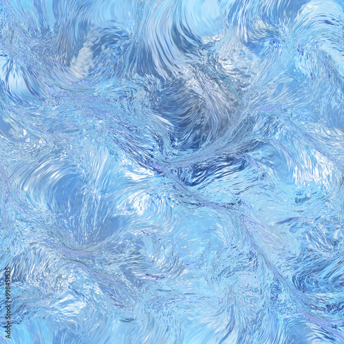 Blue swirled glass, Reflective blue swirled glass seamless