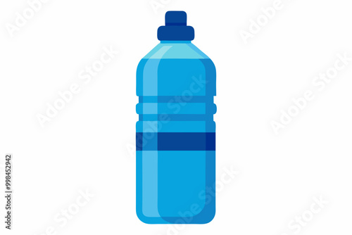 blue plastic bottle isolated on white