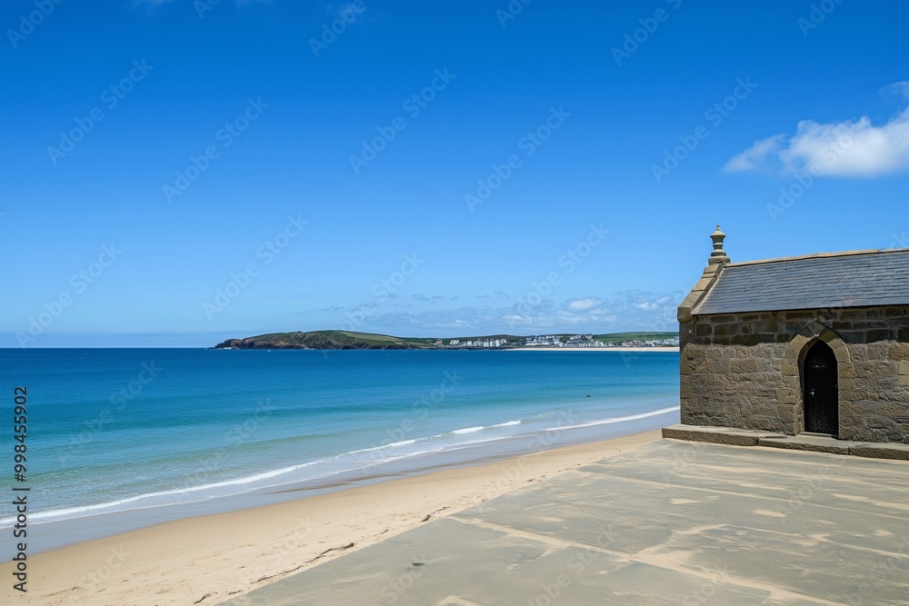 A Stunning Coastal Scene with Blue Waters and Clear Skies A Stunning Coastal Scene with Blue Waters and Clear Skies