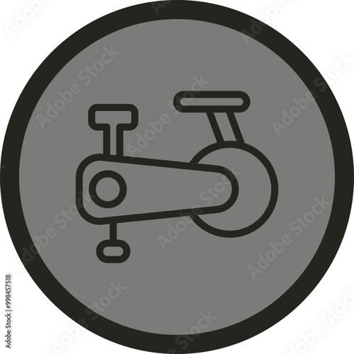 Exercise Bike Vector Icon Design