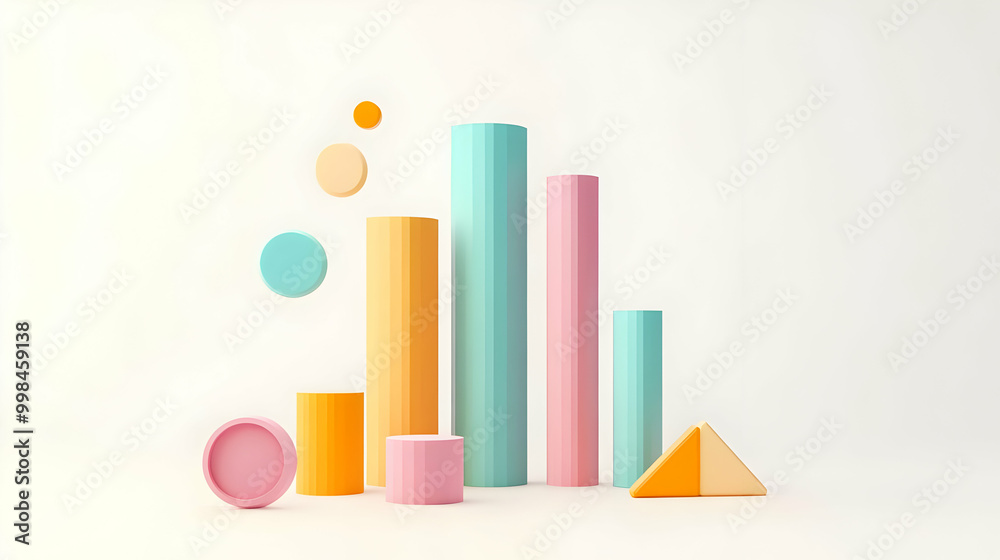Colorful Bar Graph on White Background Colorful Bar Graph on White Background