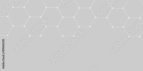 Abstract elegant background white line texture. Abstract gray geometric overlapping hexagon pattern abstract futuristic background design. data concept, poster, flyer, wallpaper vector illustration