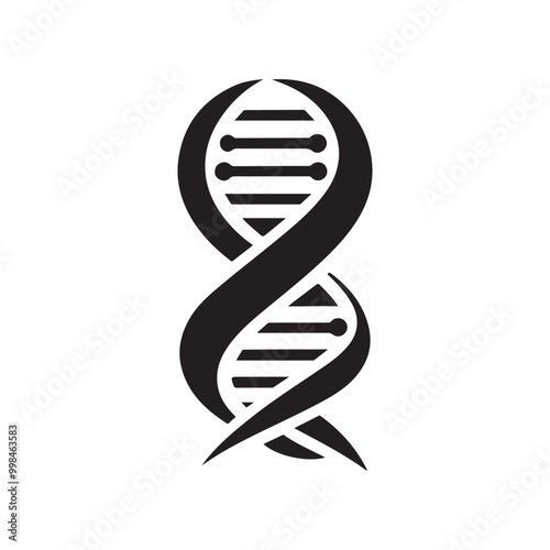 Fluid DNA Logo Template Design - Creative Molecular Symbol for Scientific Research, Biotechnology, and Medical Innovation, Featuring a Sleek and Organic DNA Strand for Cutting-Edge Branding