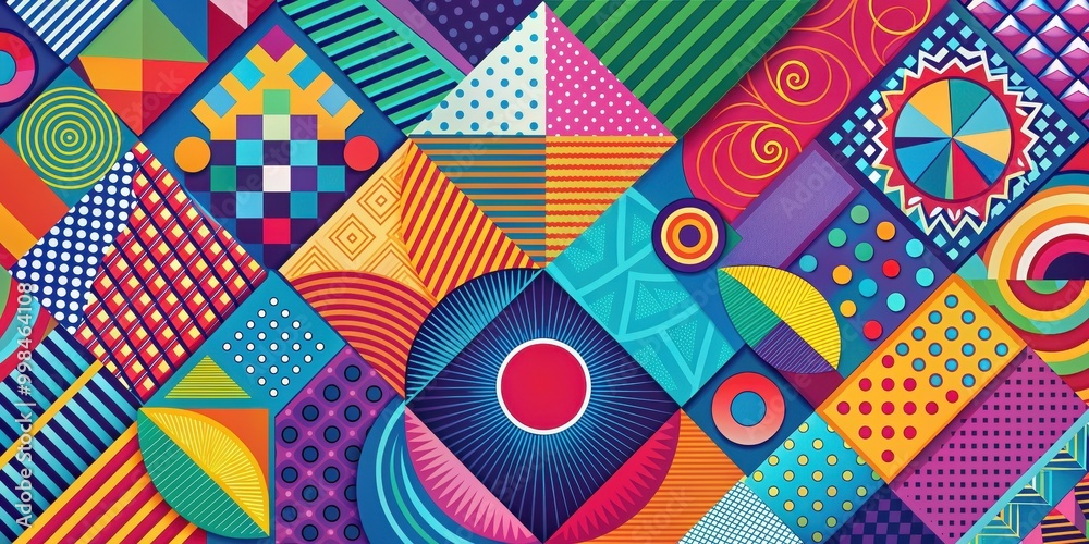 A vibrant and colorful abstract design with geometric shapes and patterns, abstract, vibrant, colorful, geometric A vibrant and colorful abstract design with geometric shapes and patterns, abstract, vibrant, colorful, geometric