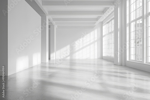 White room with a large window and lots of natural light