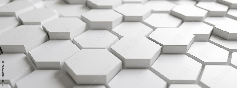 A white abstract hexagon wallpaper or background - rendered in 3D A white abstract hexagon wallpaper or background - rendered in 3D