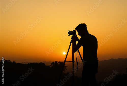 silhouette of photographer