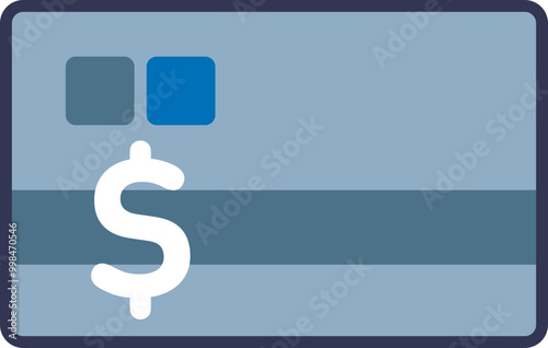 Illustration of a credit card with a dollar sign, symbolizing financial transactions and credit services.