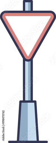 Illustration of a give way sign, symbolizing traffic control and road safety.
