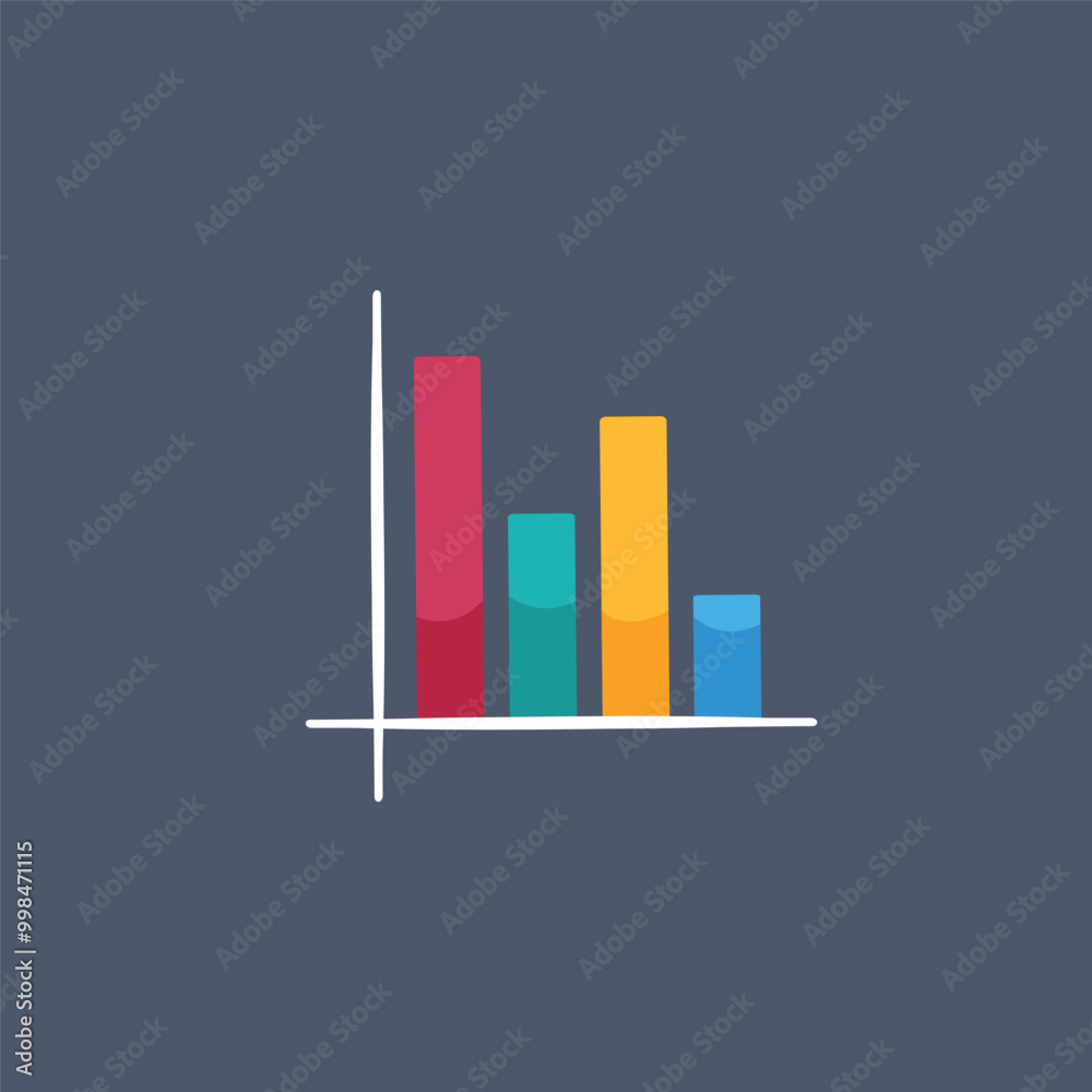Chart bar sign in flat vector design Chart bar sign in flat vector design