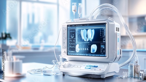 Medical Equipment for Sleep Apnea Treatment. photo