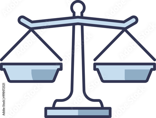 Illustration of balanced scales symbolizing justice, equality, and fairness.