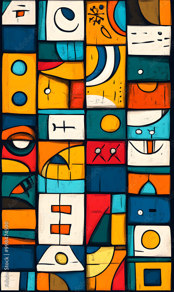 Hand-drawn 2D Doodle Tile and Carpet Patterns with White Borders – Geometric, Floral, and Abstract Designs