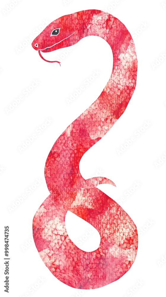 Watercolor Painting of a Red Snake on White Background, Abstract Image, Texture, Pattern Background, Wallpaper, Cover and Screen of Smartphone, PC, Laptop, 9:16 and 16:9 Format Watercolor Painting of a Red Snake on White Background, Abstract Image, Texture, Pattern Background, Wallpaper, Cover and Screen of Smartphone, PC, Laptop, 9:16 and 16:9 Format