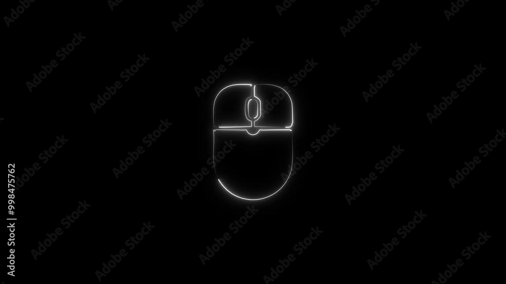 Neon computer mouse icon. PC mouse neon icon Neon computer mouse icon. PC mouse neon icon