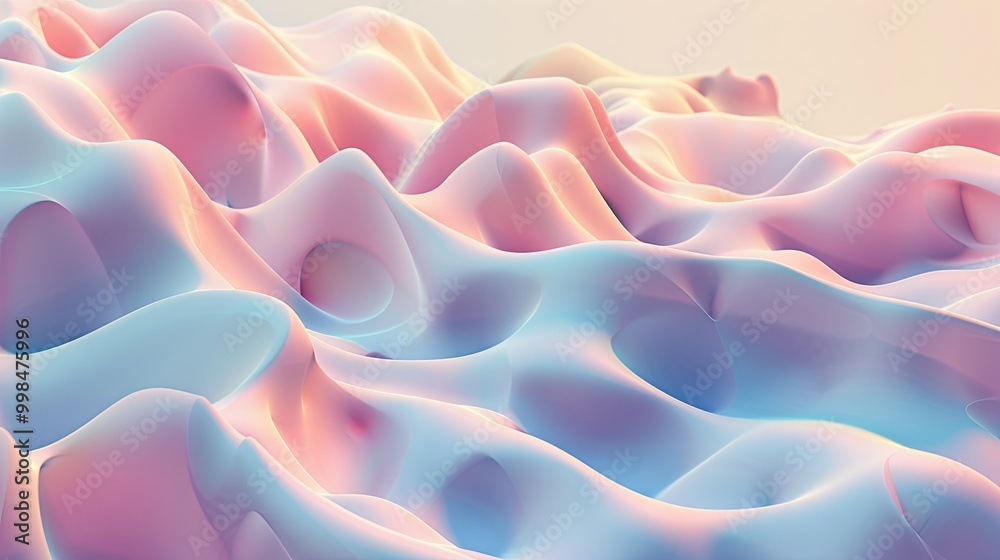 Obraz premium Abstract pastel colors 3d wave background. Abstract background in soft pastel colors