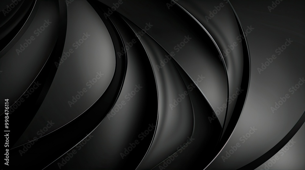 Black smooth curves abstract background Black smooth curves abstract background
