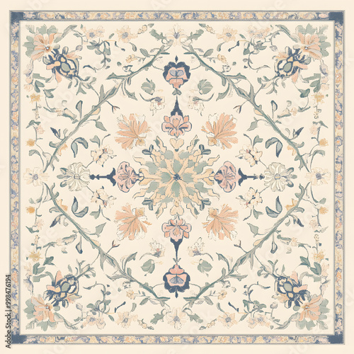 Hand-drawn 2D Doodle Tile and Carpet Patterns with White Borders – Geometric, Floral, and Abstract Designs