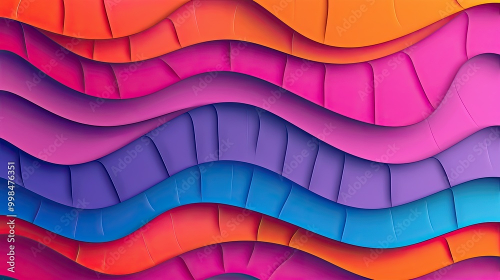 Colorful wavy background with paper cut style Colorful wavy background with paper cut style
