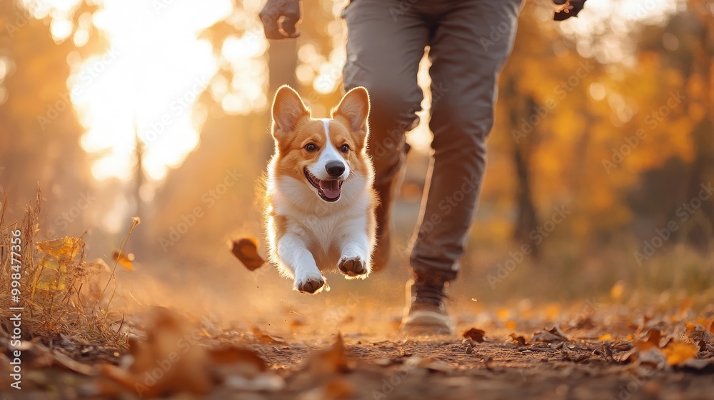 Pet photographer capturing a playful dog with professional gear, pet photography business Pet photographer capturing a playful dog with professional gear, pet photography business