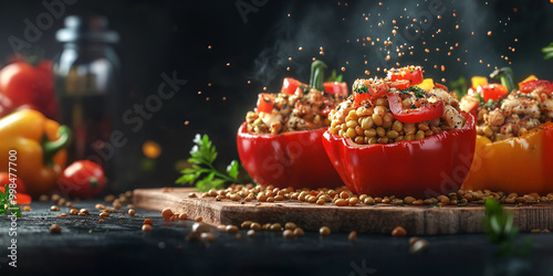 Colorful Stuffed Bell Peppers with Quinoa and Vegetables