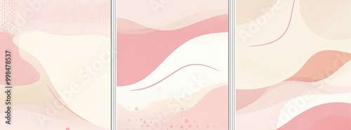 Pink and Peach Abstract Patterned Wallpaper Set