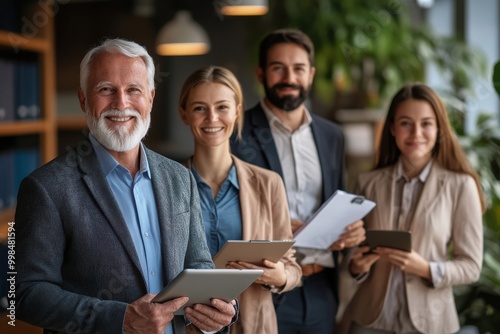 group of people working together in their office