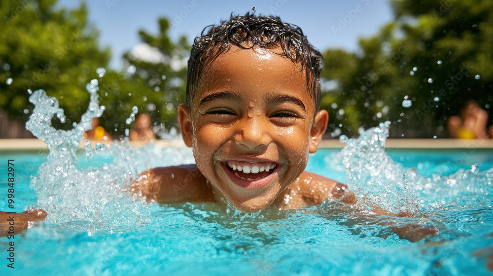 Children playing in a pool on a hot Sunday afternoon Children playing in a pool on a hot Sunday afternoon