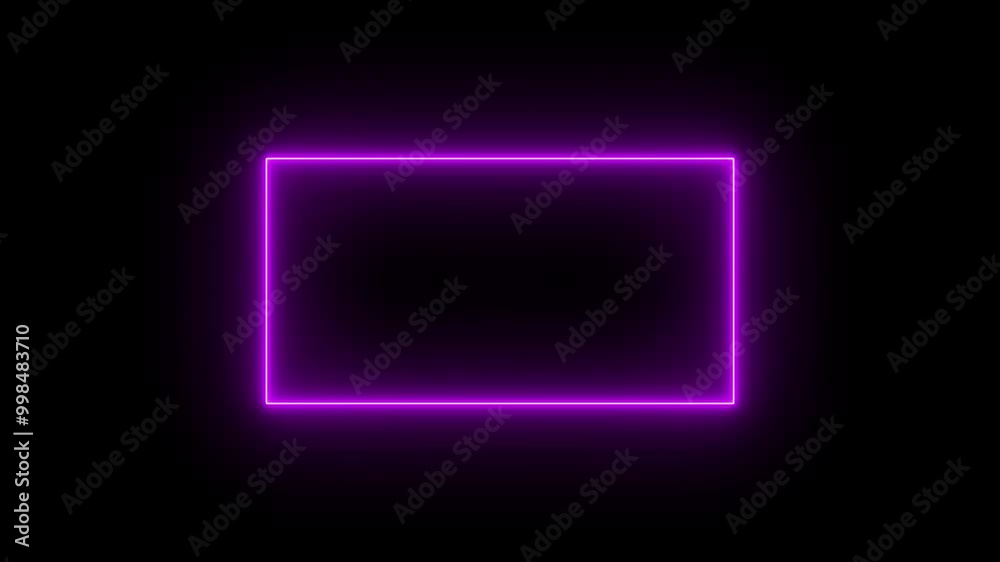 Abstract Neon Rectangle Animation on Black Background. Abstract Neon Rectangle Animation on Black Background.