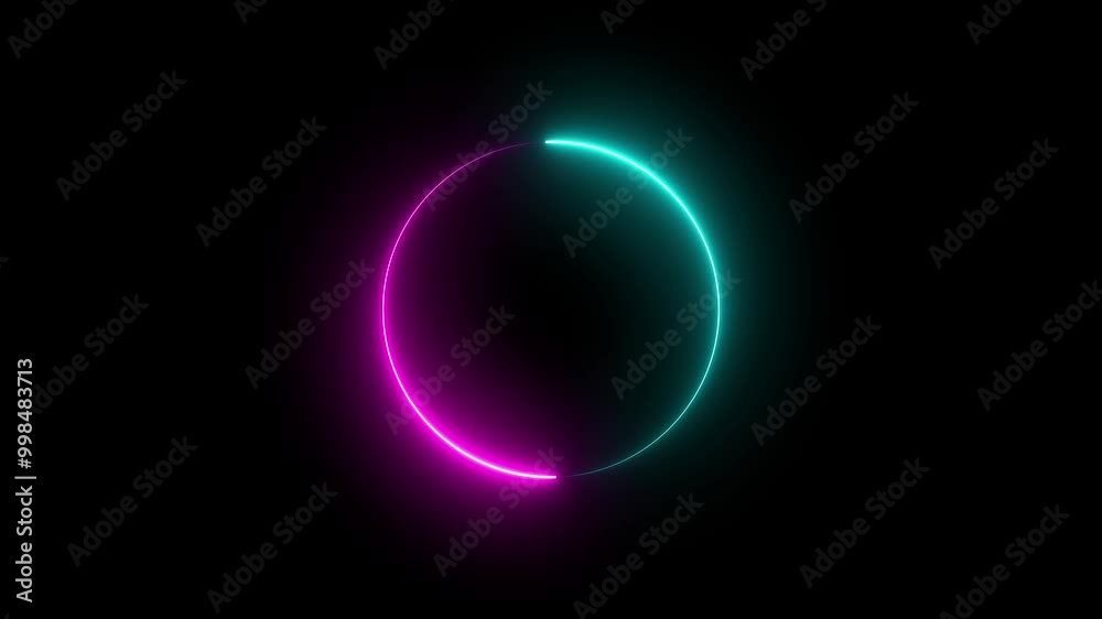 Abstract Neon Geometric Shape Line Border Frame Animation. Abstract Neon Geometric Shape Line Border Frame Animation.