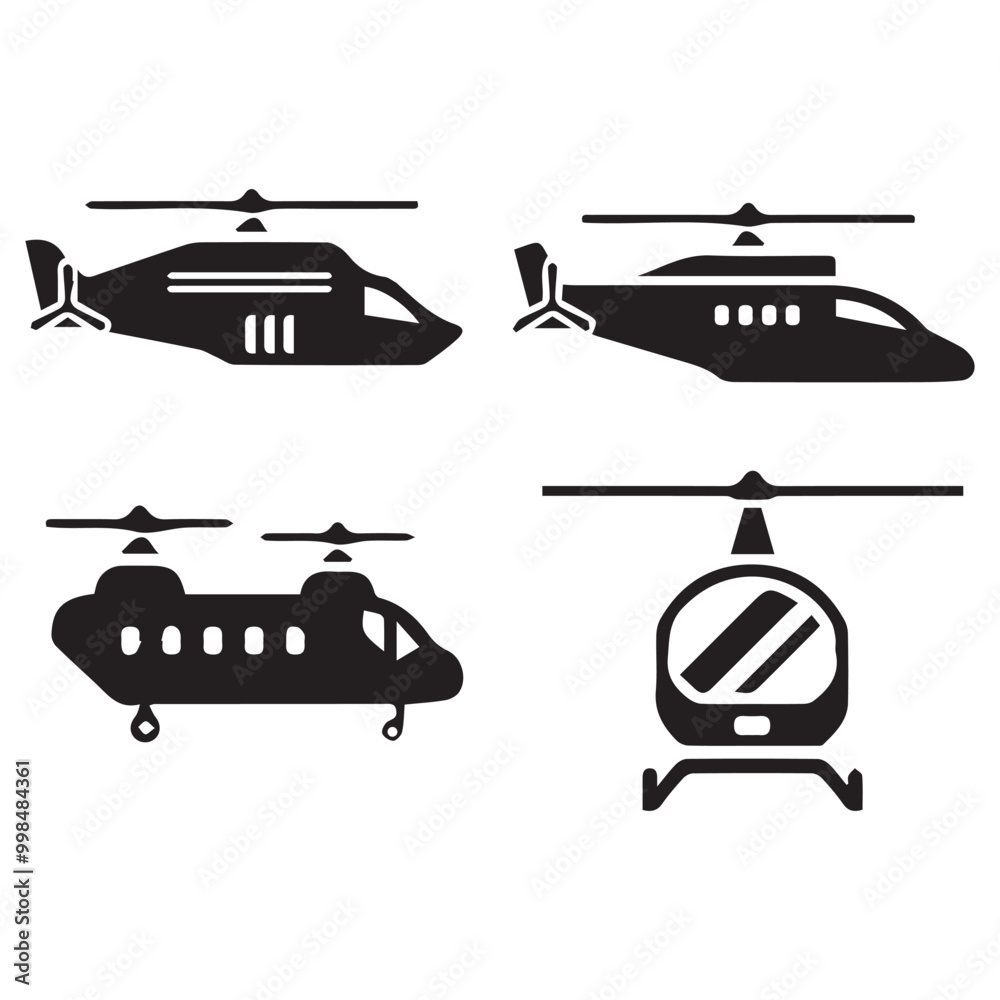 helicopter icon vector set helicopter icon vector set