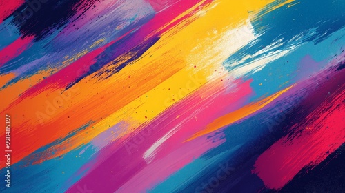 Abstract background with colorful brush strokes