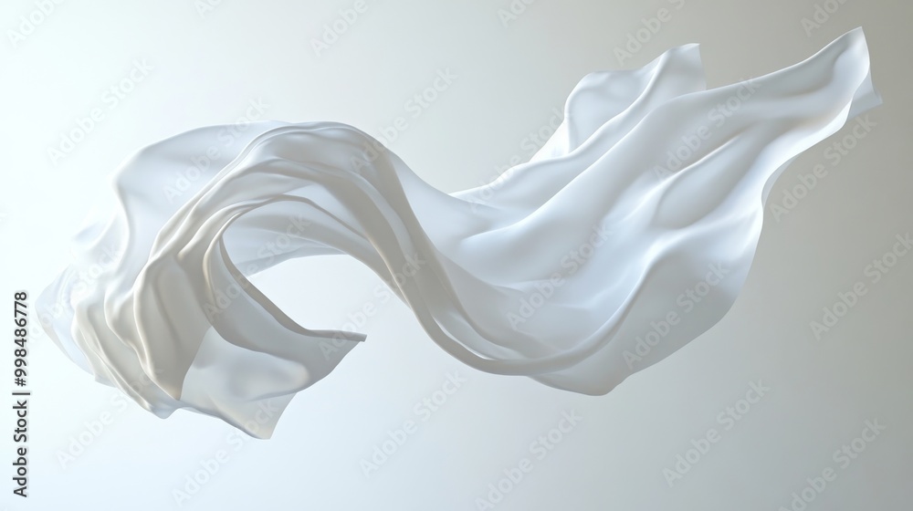 Three-dimensional rendering of a blowing banner for textile designs. Three-dimensional rendering of a blowing banner for textile designs.