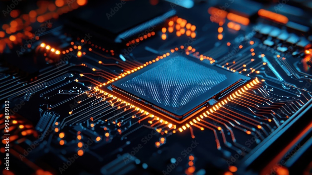Minimalist motherboard design, abstract art style, Tech Background, Tech abstraction