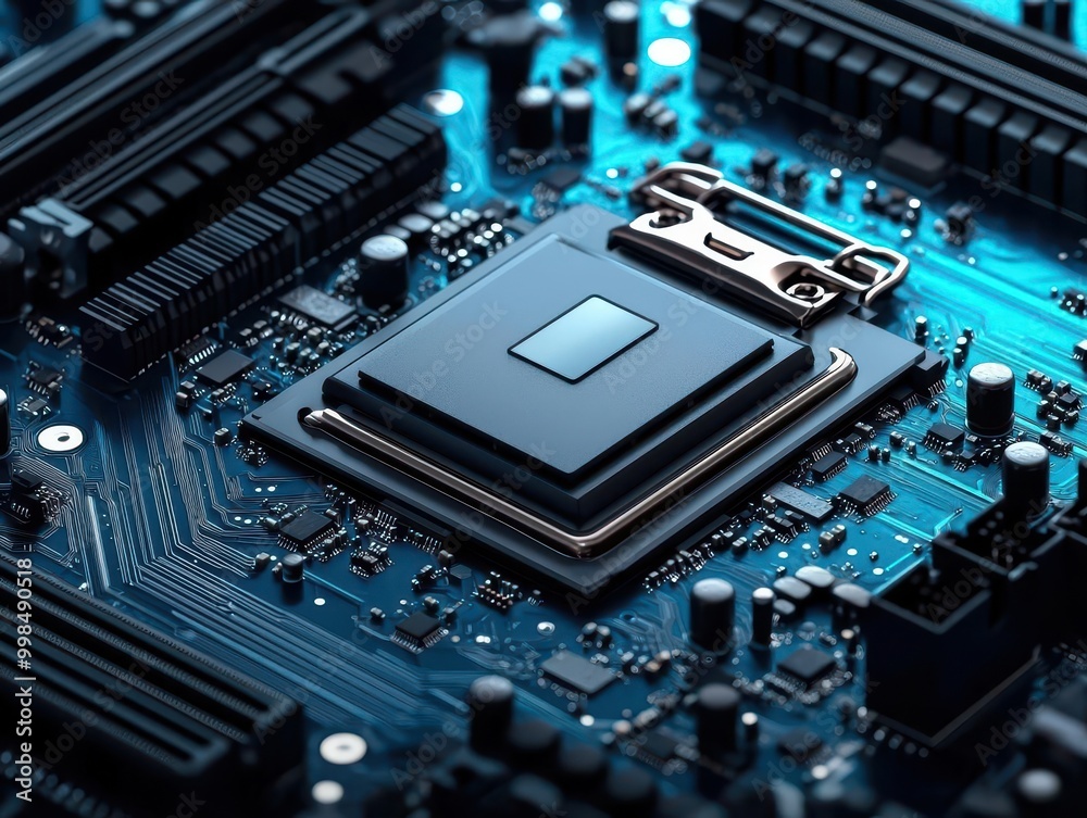 Outline of a CPU with simple details on a blank backdrop, Hardware, Tech outline Outline of a CPU with simple details on a blank backdrop, Hardware, Tech outline