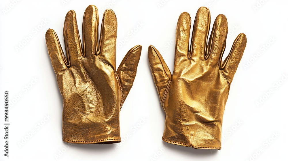 A 3D abstraction of working gloves isolated on a white background A 3D abstraction of working gloves isolated on a white background